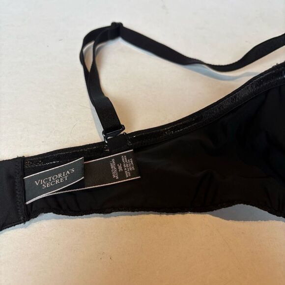 Victoria's Secret Multiway Elegant Black Lace Bra Underwire Size 38C Padded - Picture 7 of 7